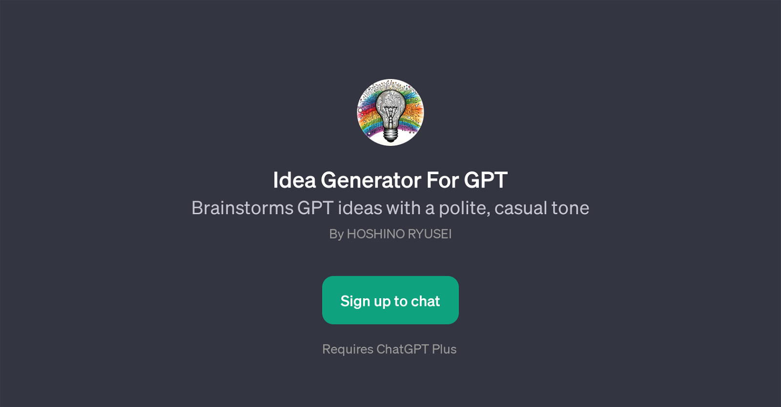 Idea Generator For GPT website