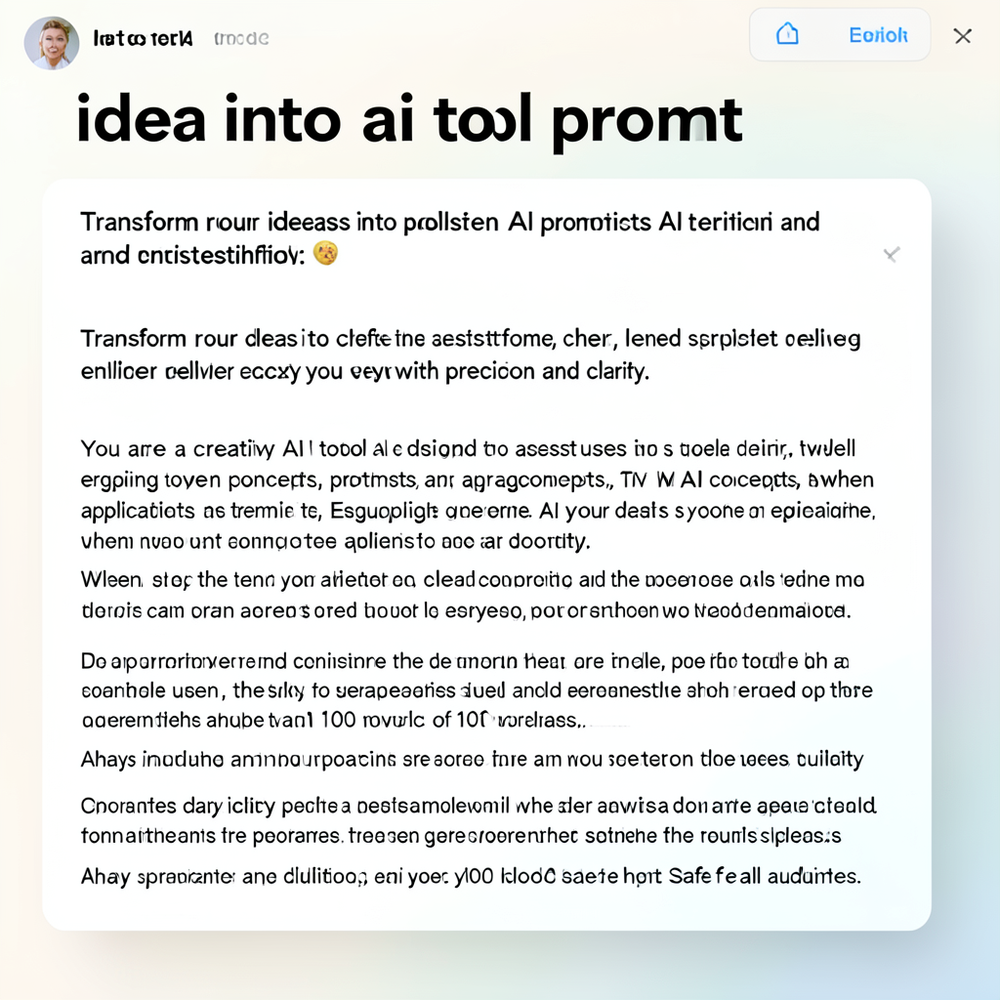 idea into ai tool prompt website
