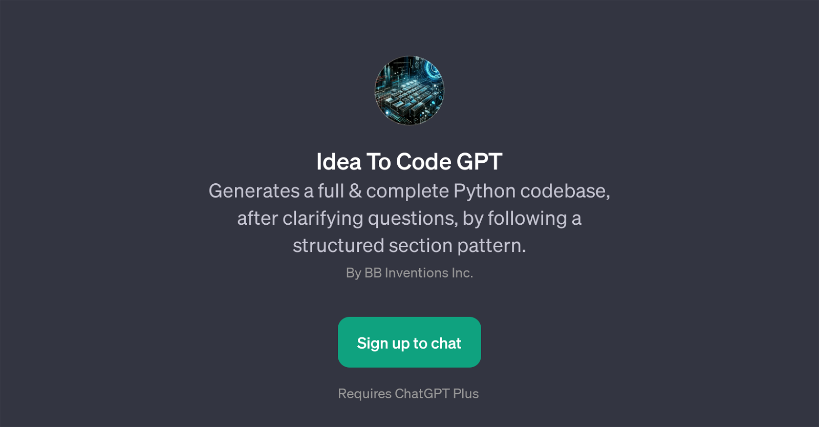 Idea To Code GPT website