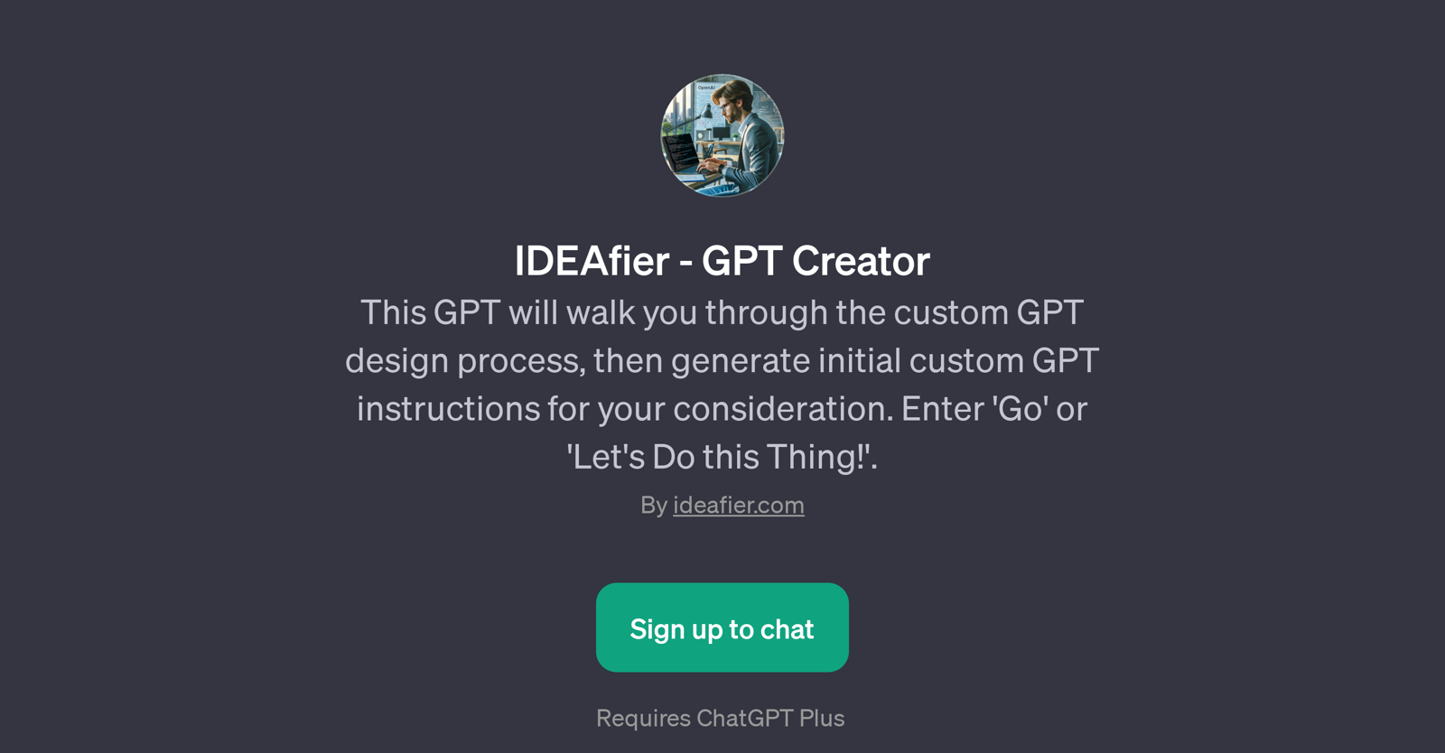 IDEAfier - GPT Creator website