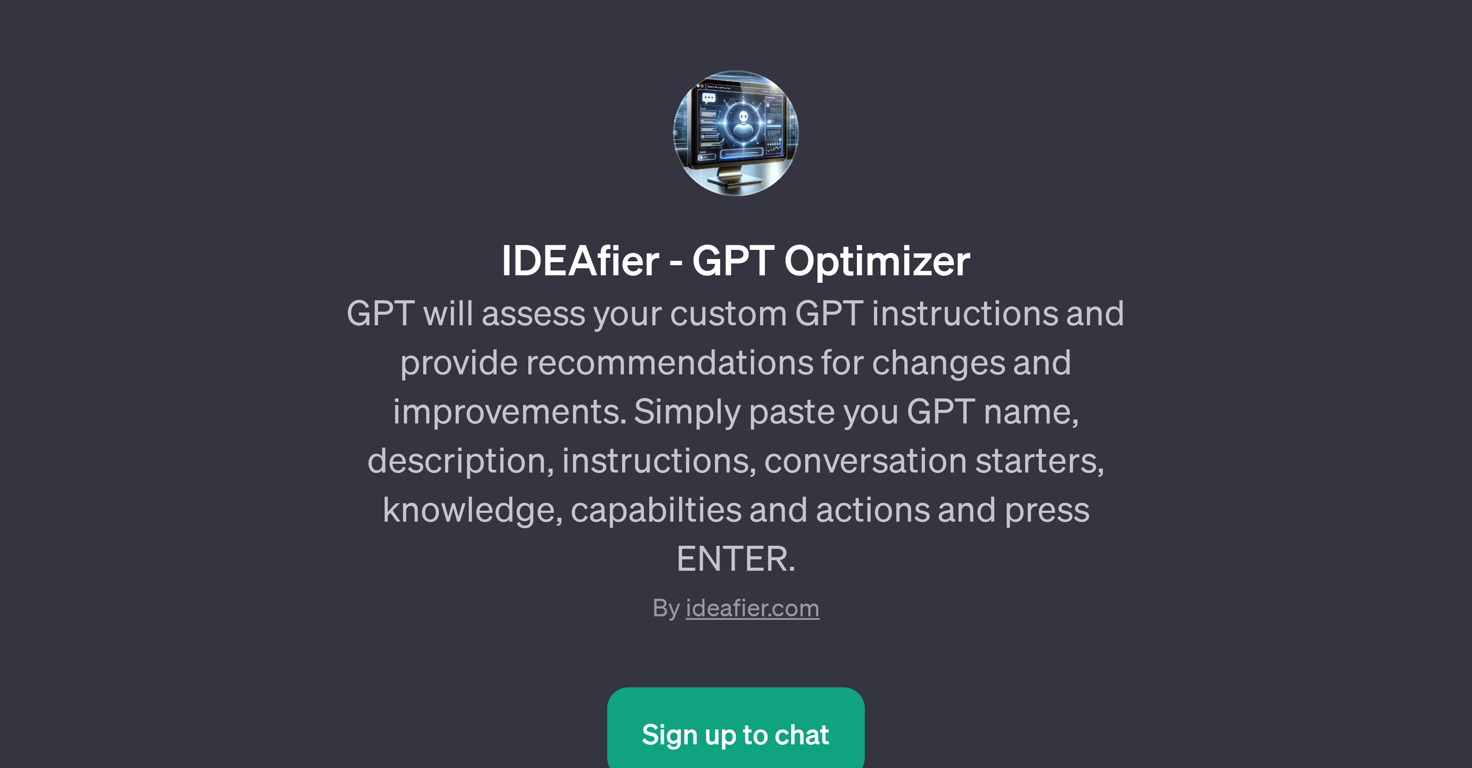 IDEAfier - GPT Optimizer website