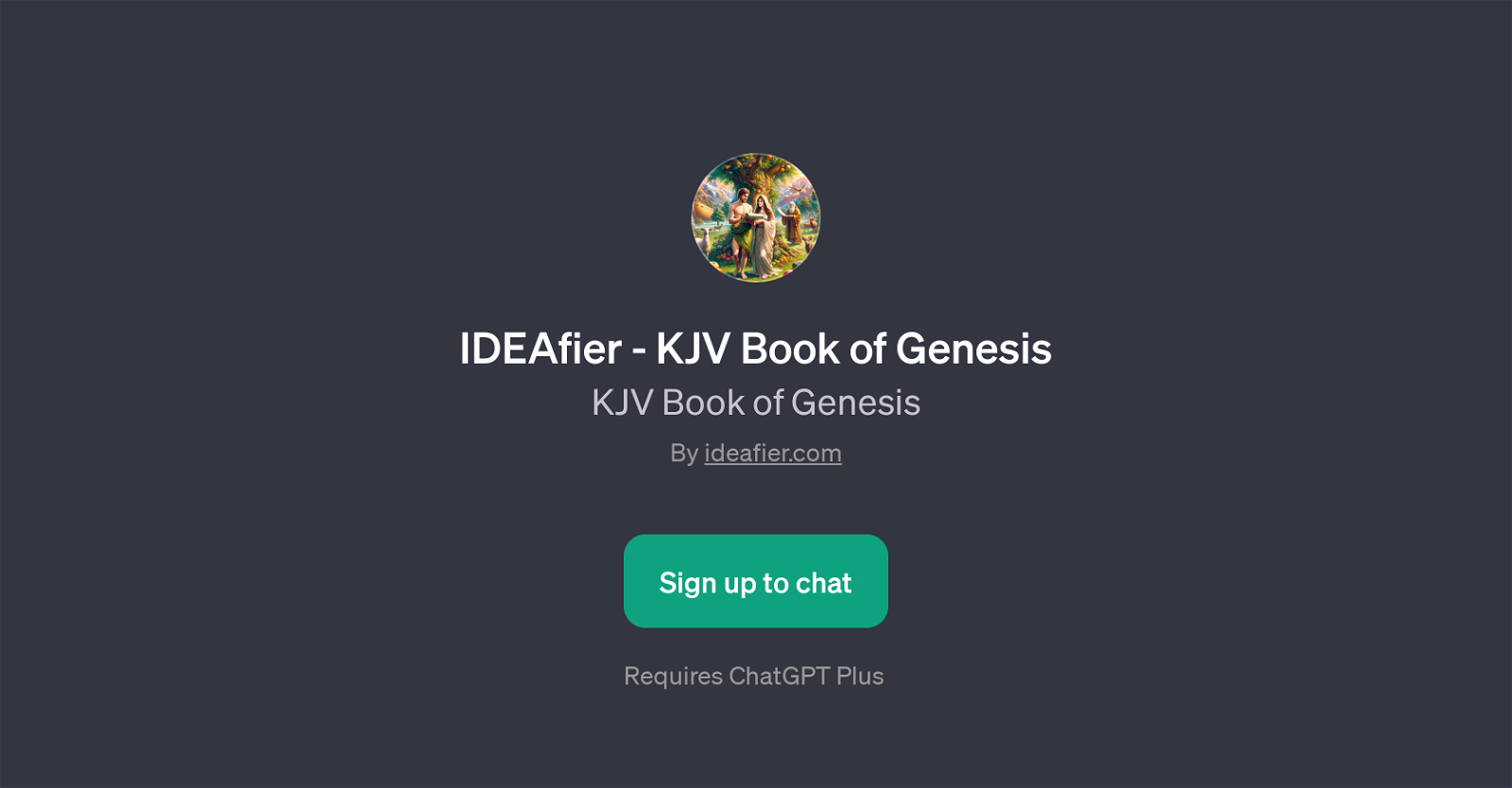 IDEAfier - KJV Book of Genesis website