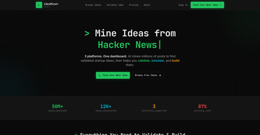 IdeaMiner website