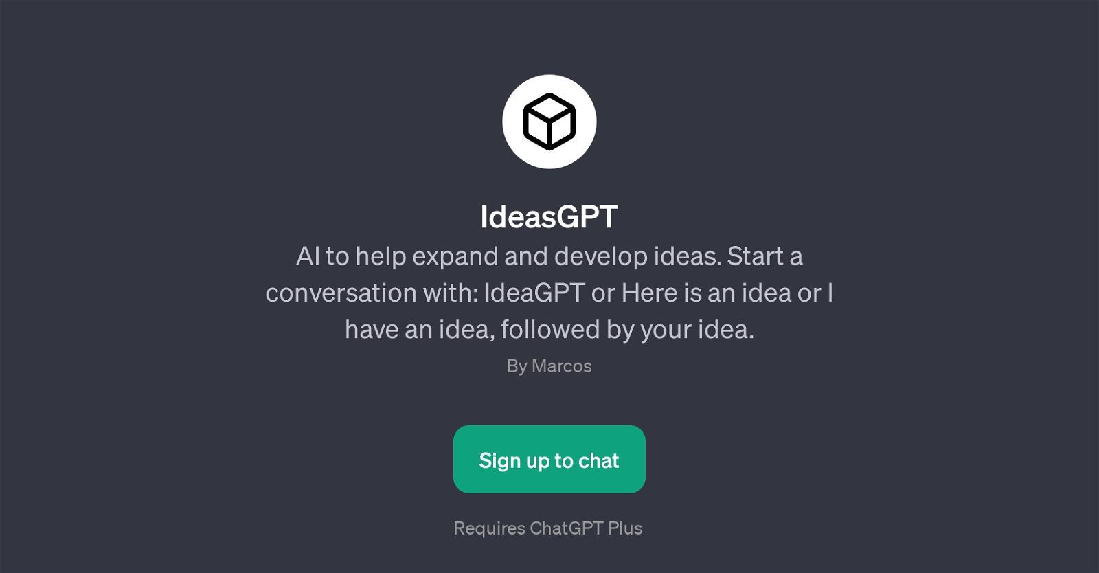 IdeasGPT website