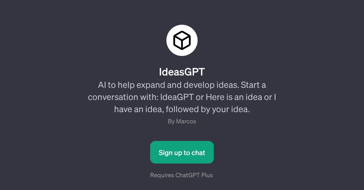 IdeasGPT website
