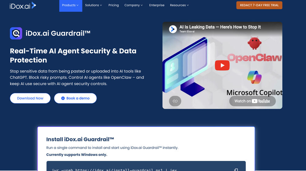 iDox.ai Guardrail website