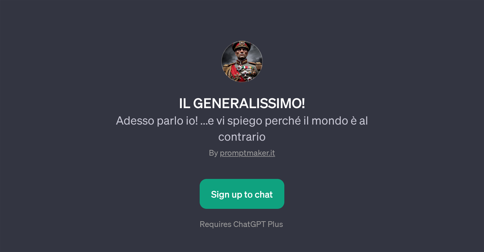 IL GENERALISSIMO! website