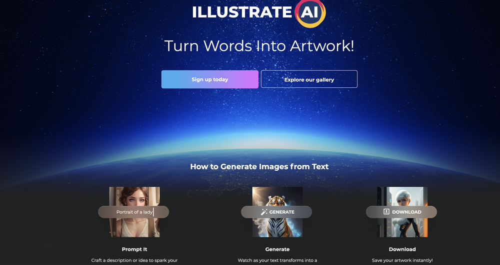 IllustrateAI website