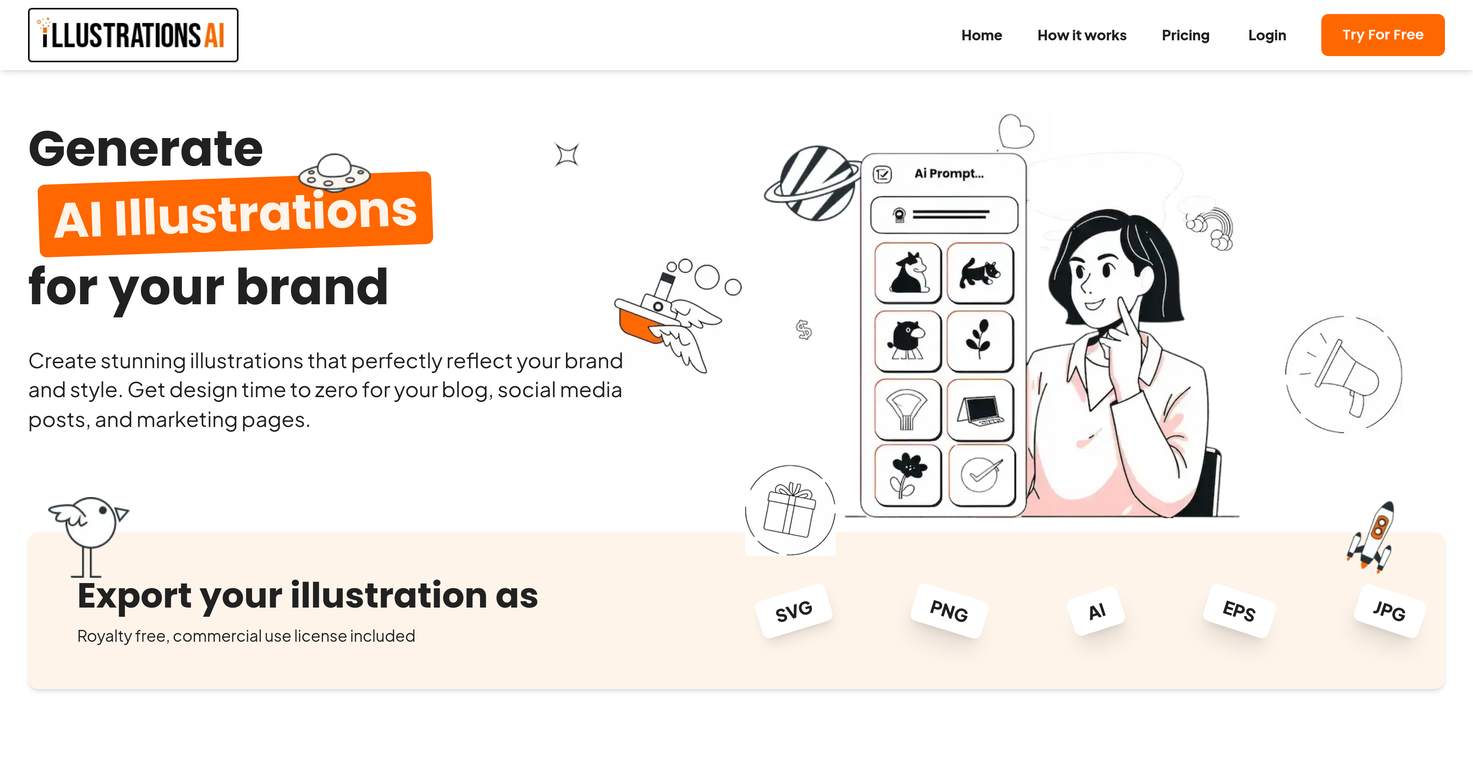 Illustrations AI website
