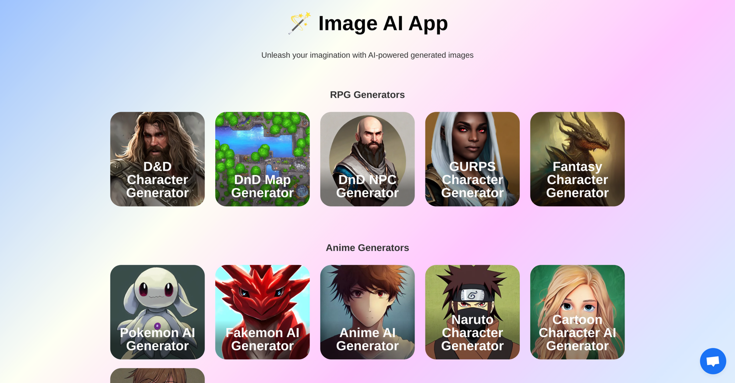 Image AI App website