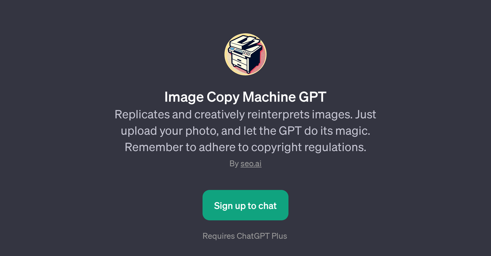 Image Copy Machine GPT website