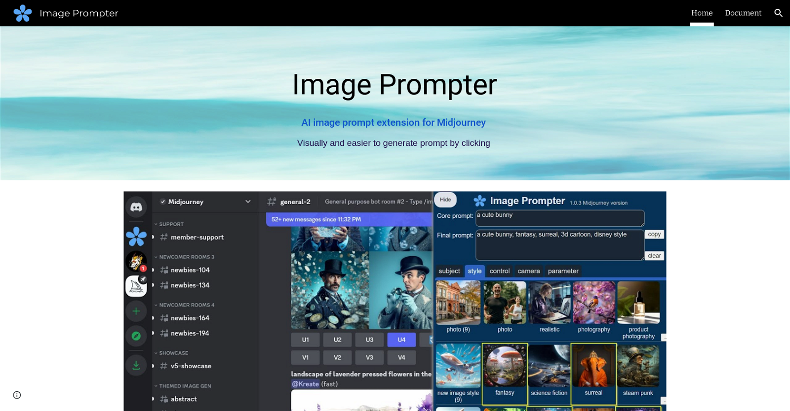 Image Prompter website