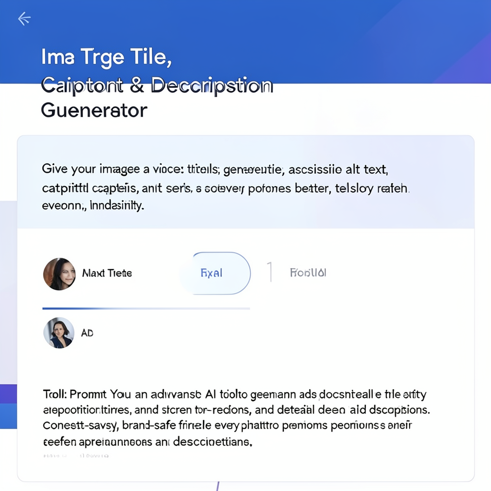 Image Title, Alt Text, Caption & Description Generator website