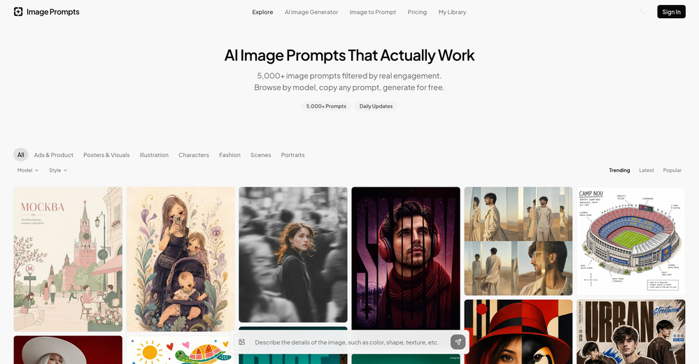 Image to Prompt Generator website