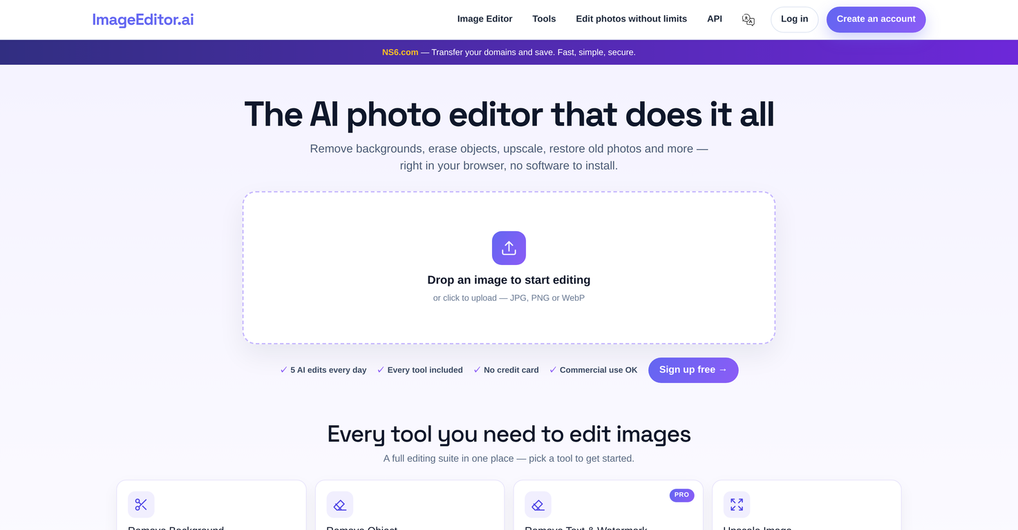 ImageEditor.AI website