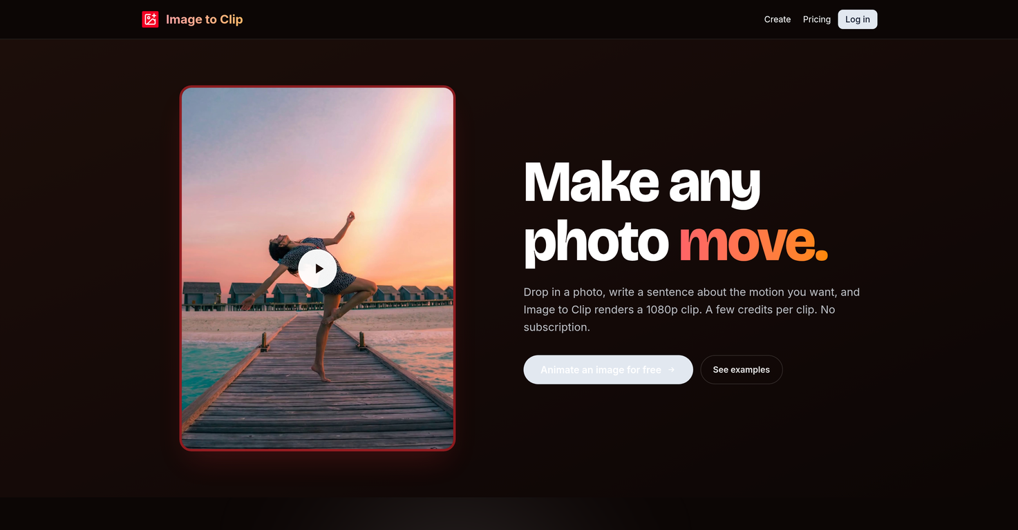 ImageToClip.com website