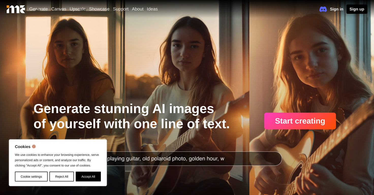 ImagineMe - Personal AI Art Generator website