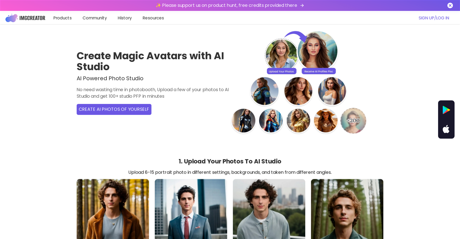 ImgCreator AI Studio website