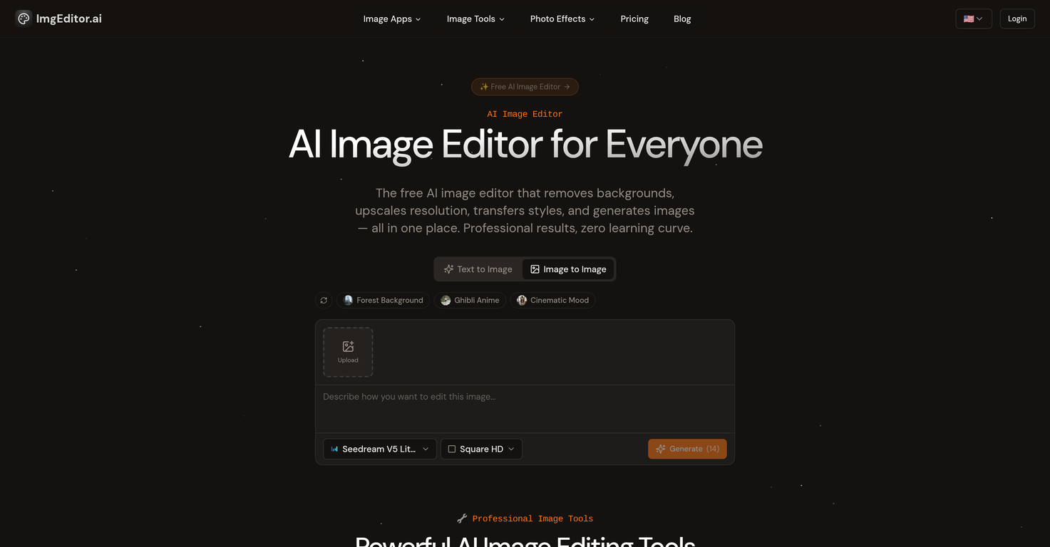 ImgEditor AI website
