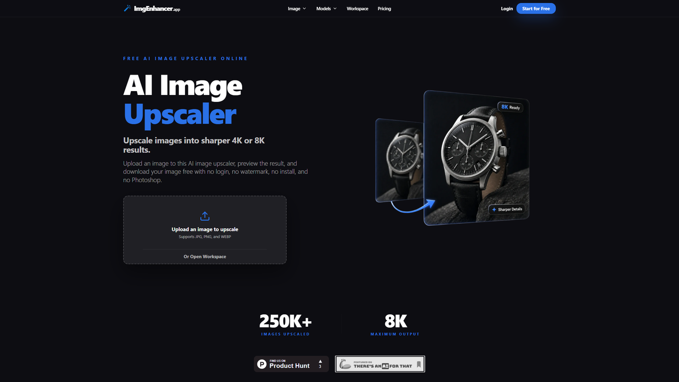 ImgEnhancer.app website