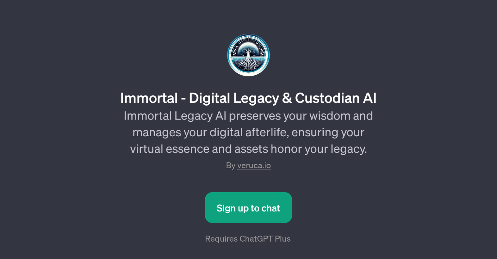 Immortal - Digital Legacy & Custodian AI website