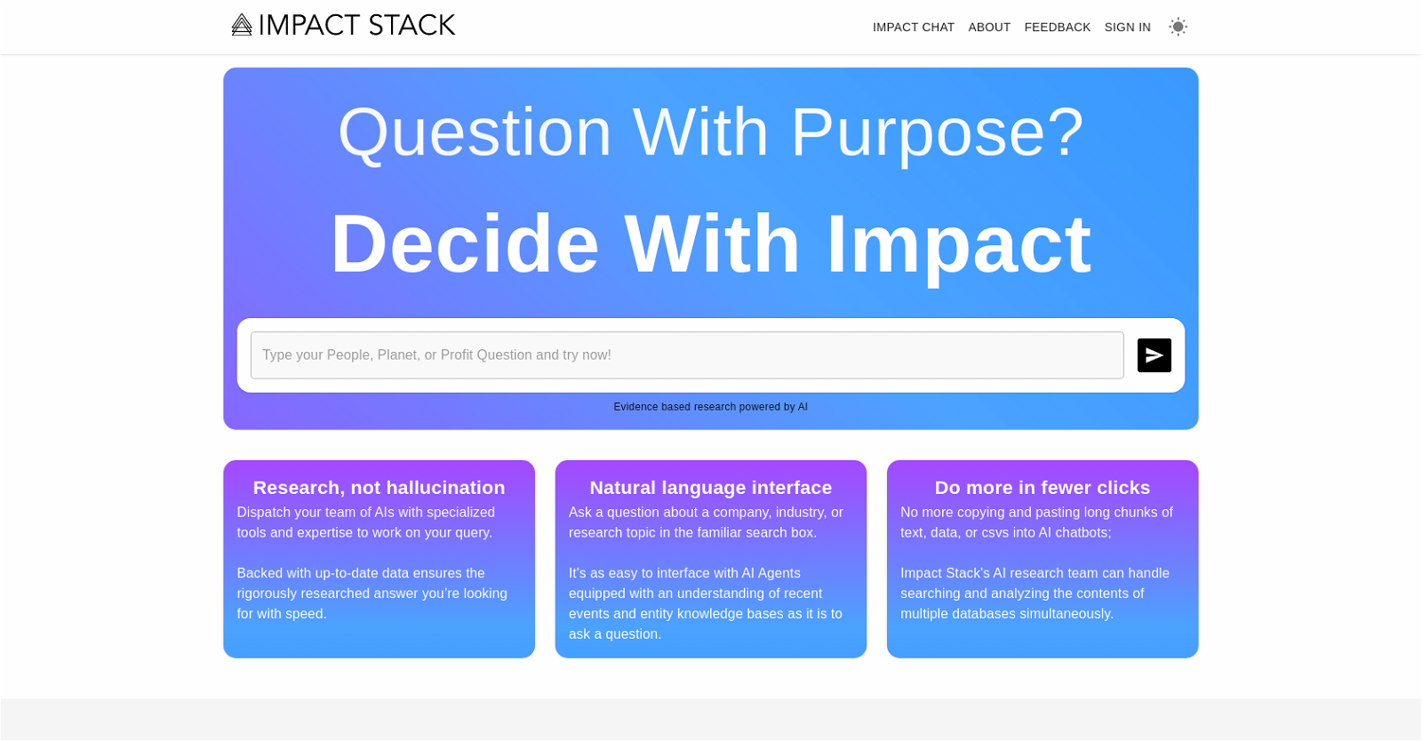Impact Stack website