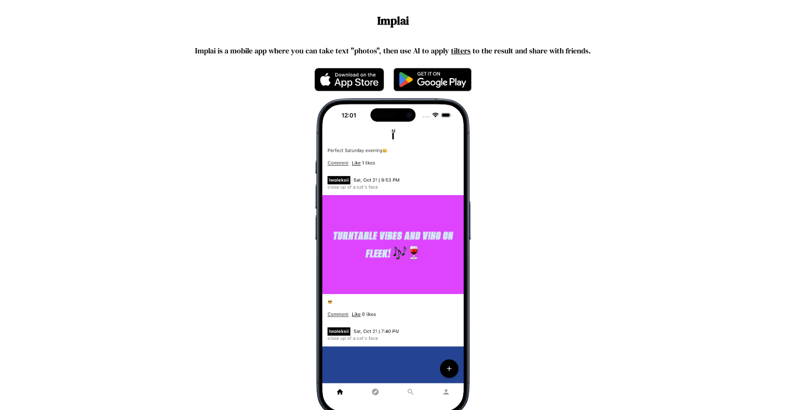 Implai App website