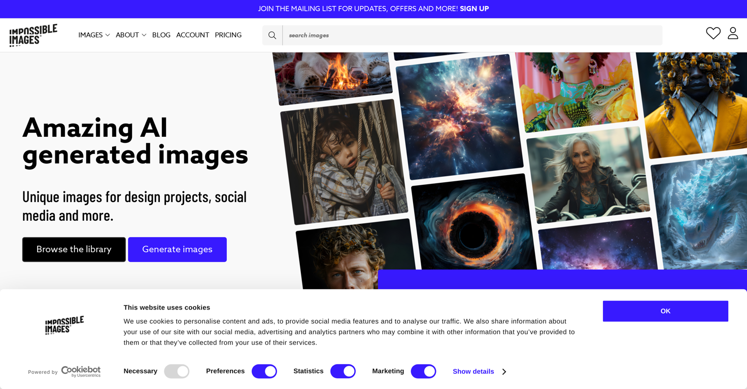 Impossible Images website