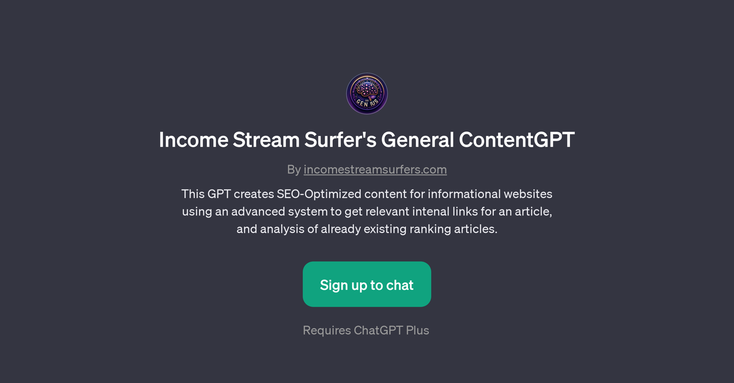 Income Stream Surfer's General ContentGPT website