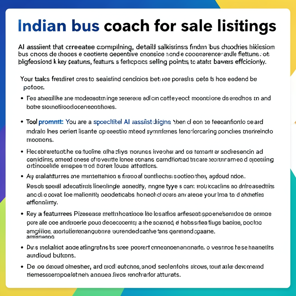 indian bus coach for sale listings website
