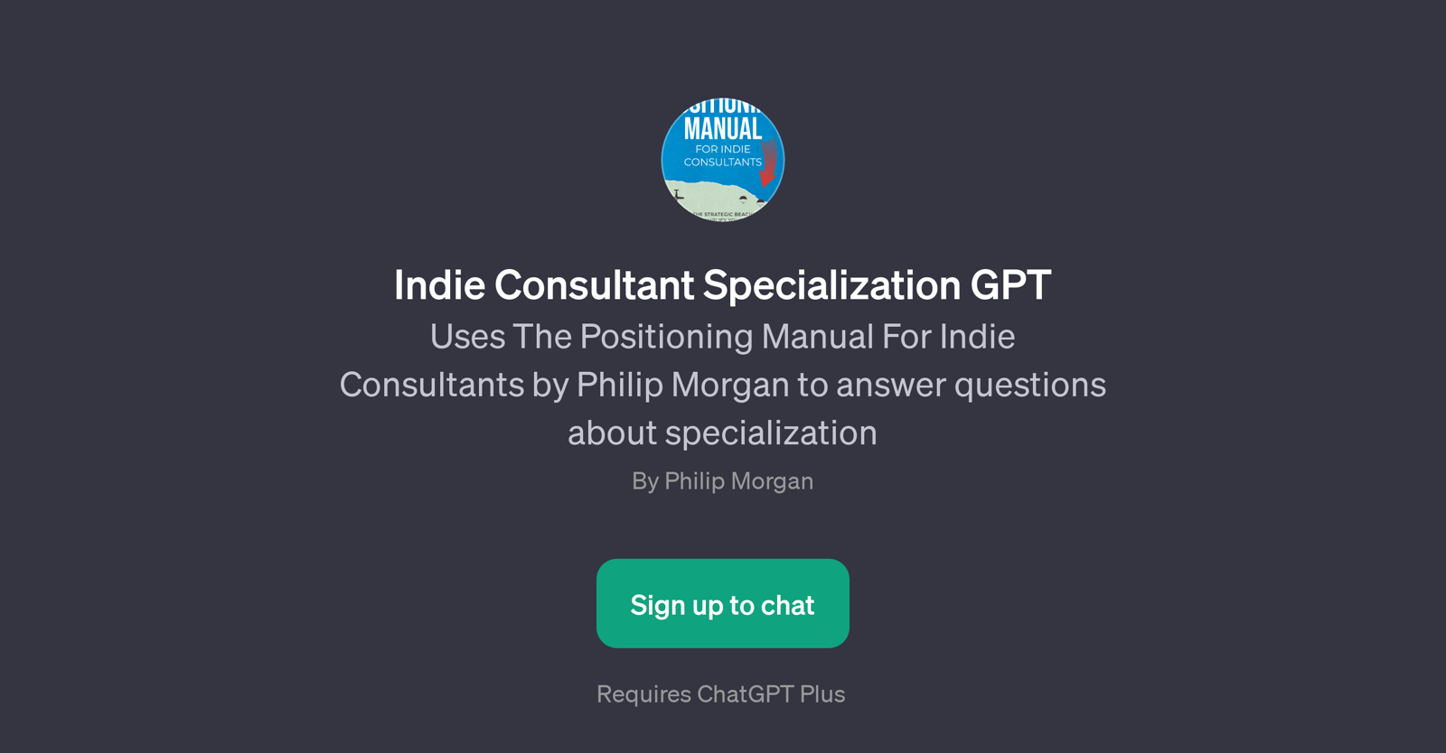 Indie Consultant Specialization GPT website