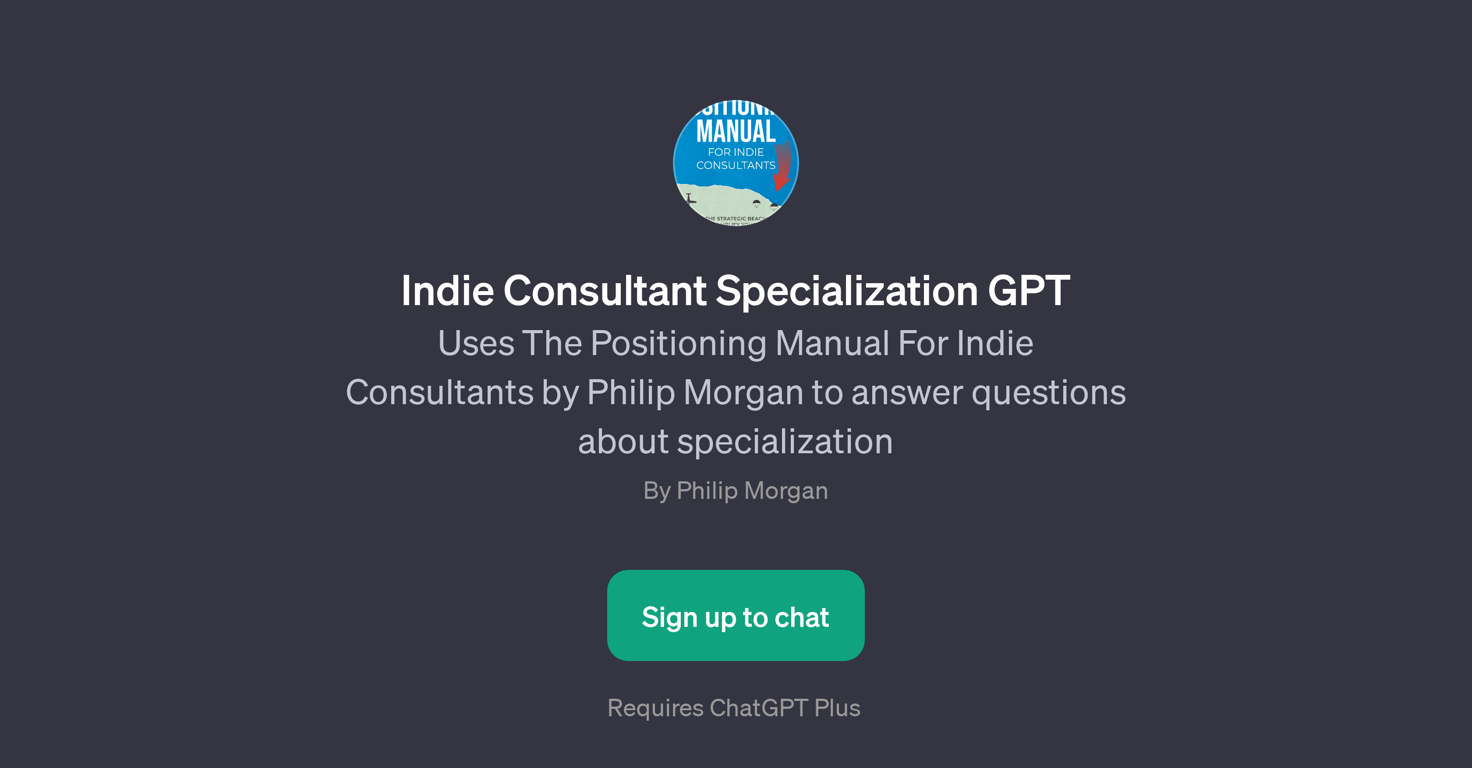 Indie Consultant Specialization GPT website