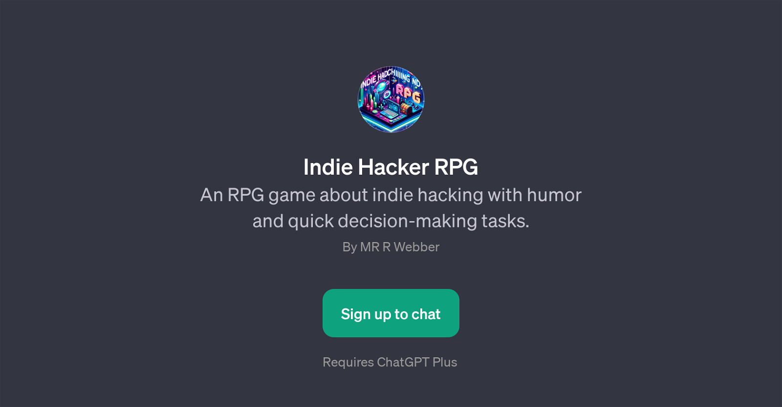Indie Hacker RPG website