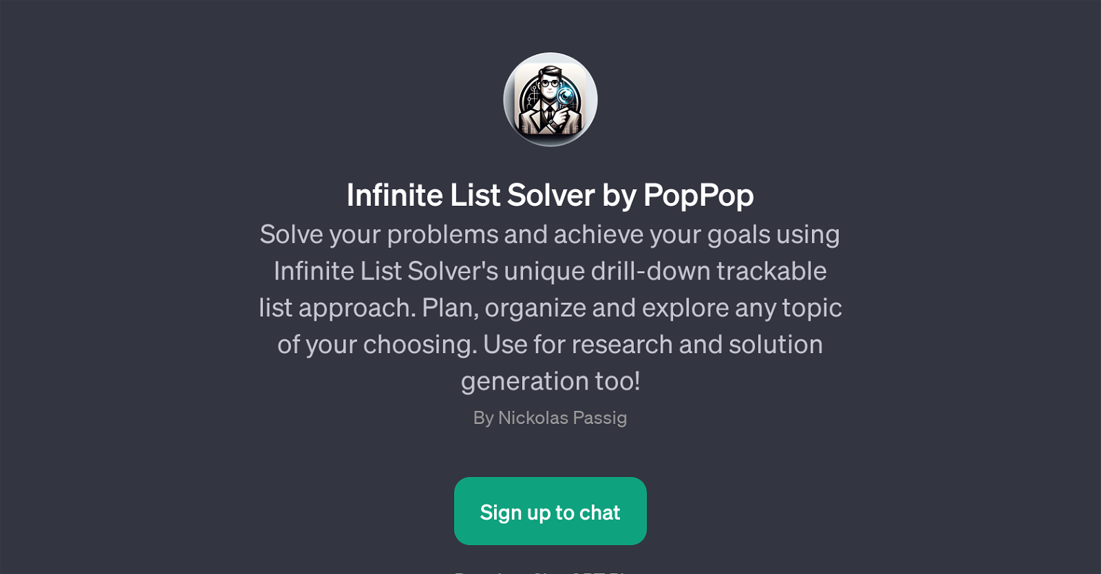 Infinite List Solver by PopPop website