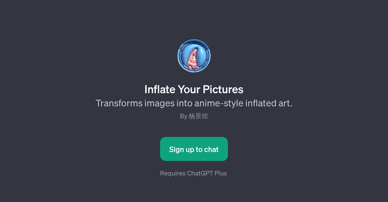 Inflate Your Pictures website