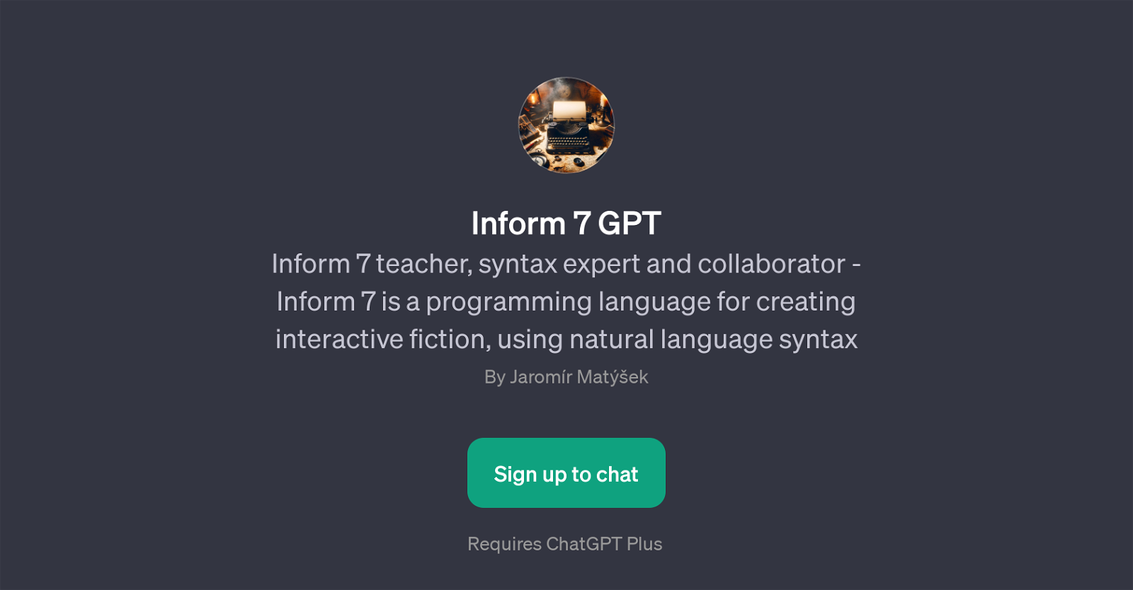 Inform 7 GPT website