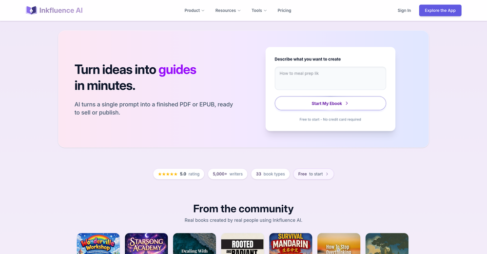 Inkfluence AI website