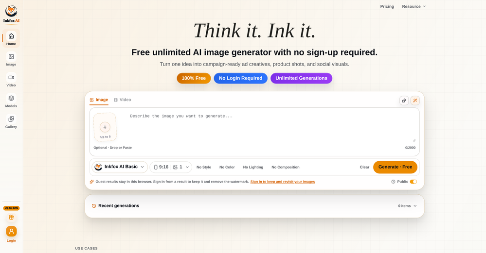 Inkfox AI website
