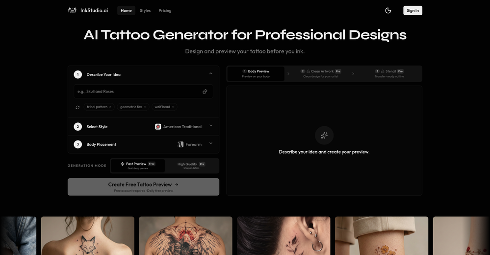InkStudio AI website