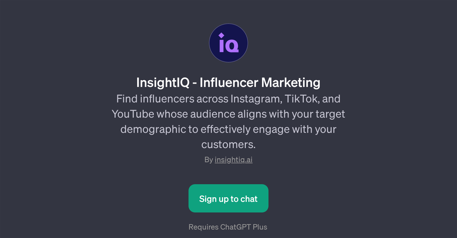 InsightIQ - Influencer Marketing website