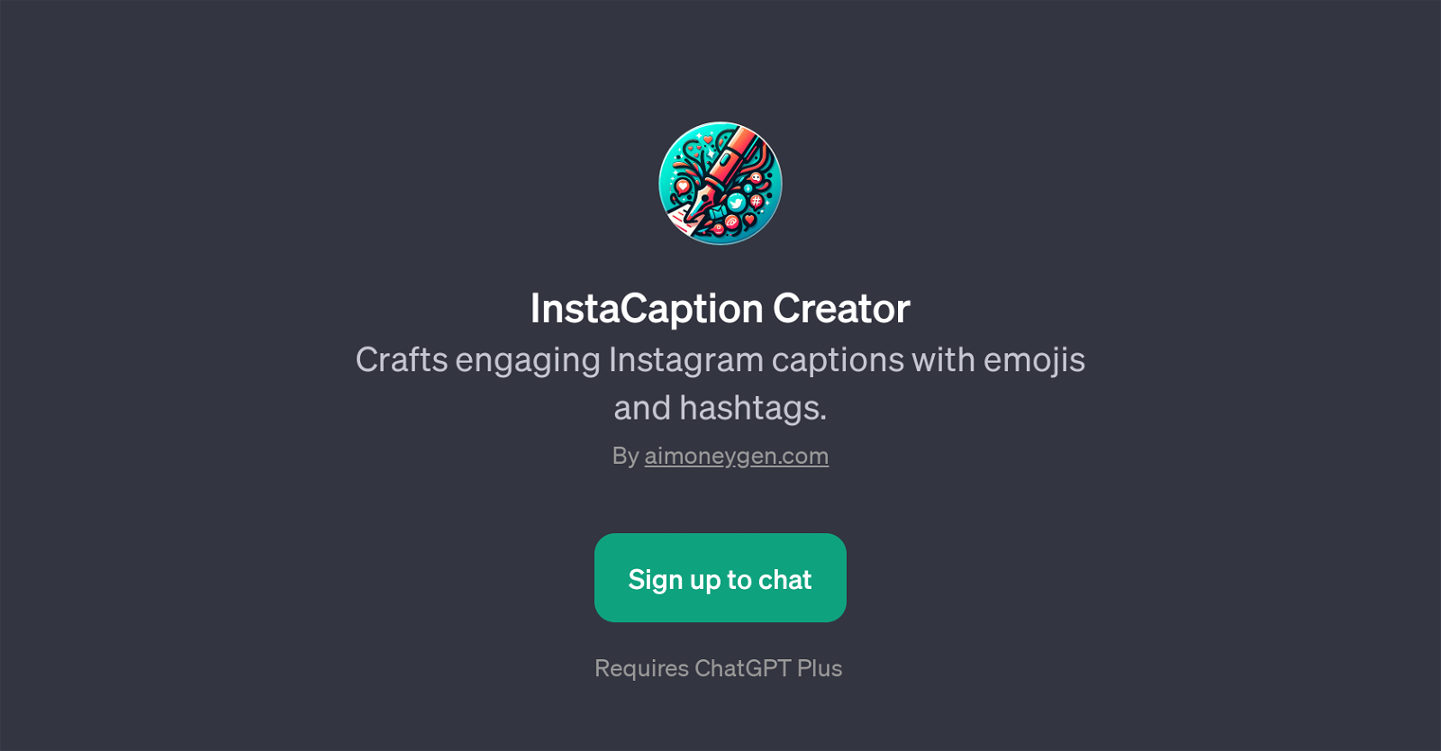 InstaCaption Creator website