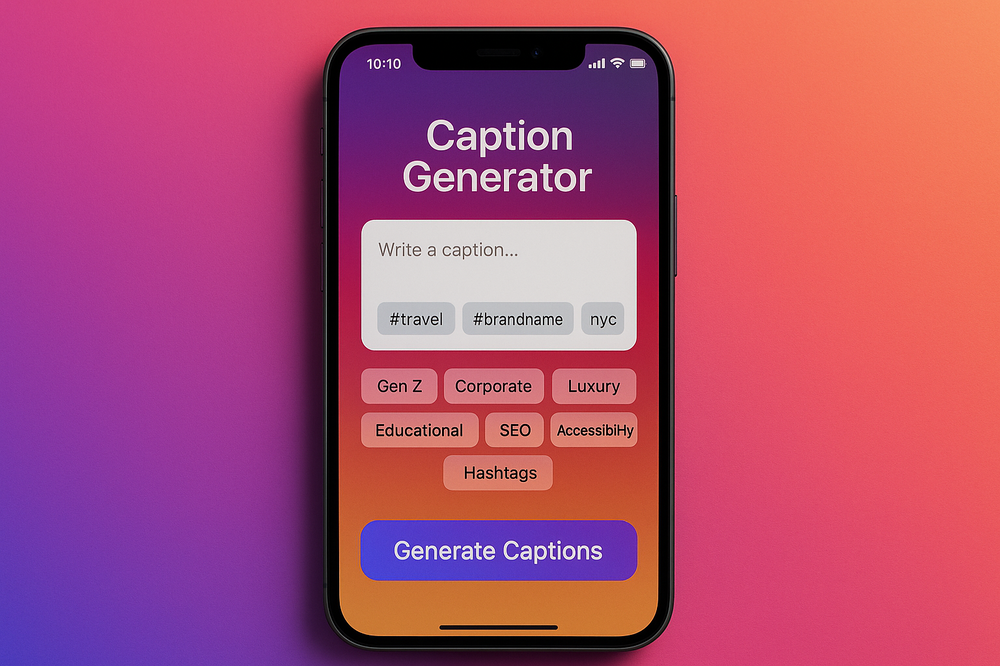 Instagram Caption AI Generator website