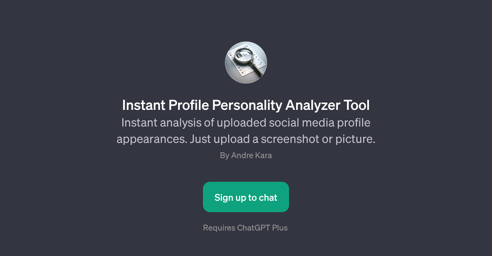 Instant Profile Personality Analyzer website