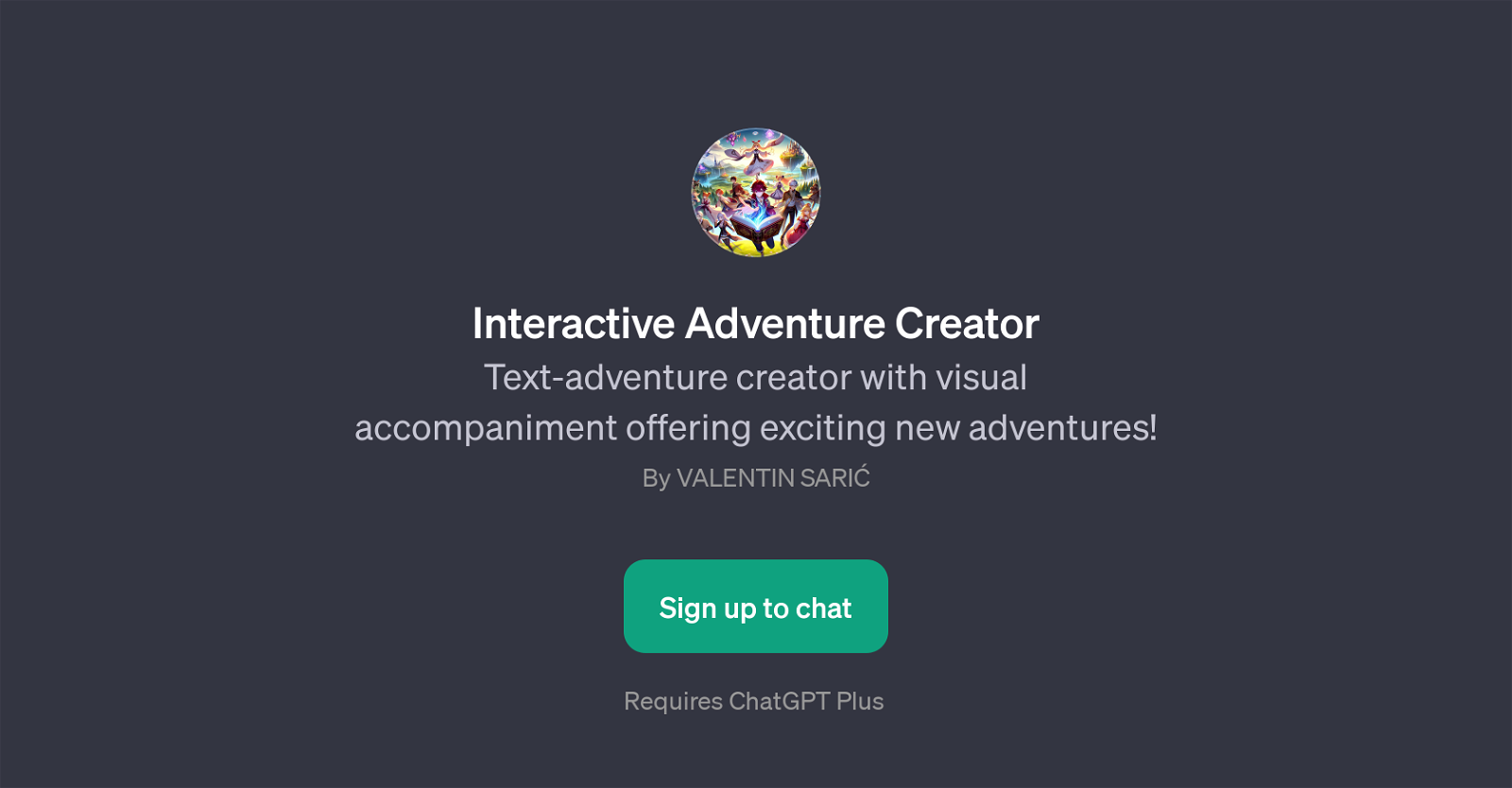 Interactive Adventure Creator website