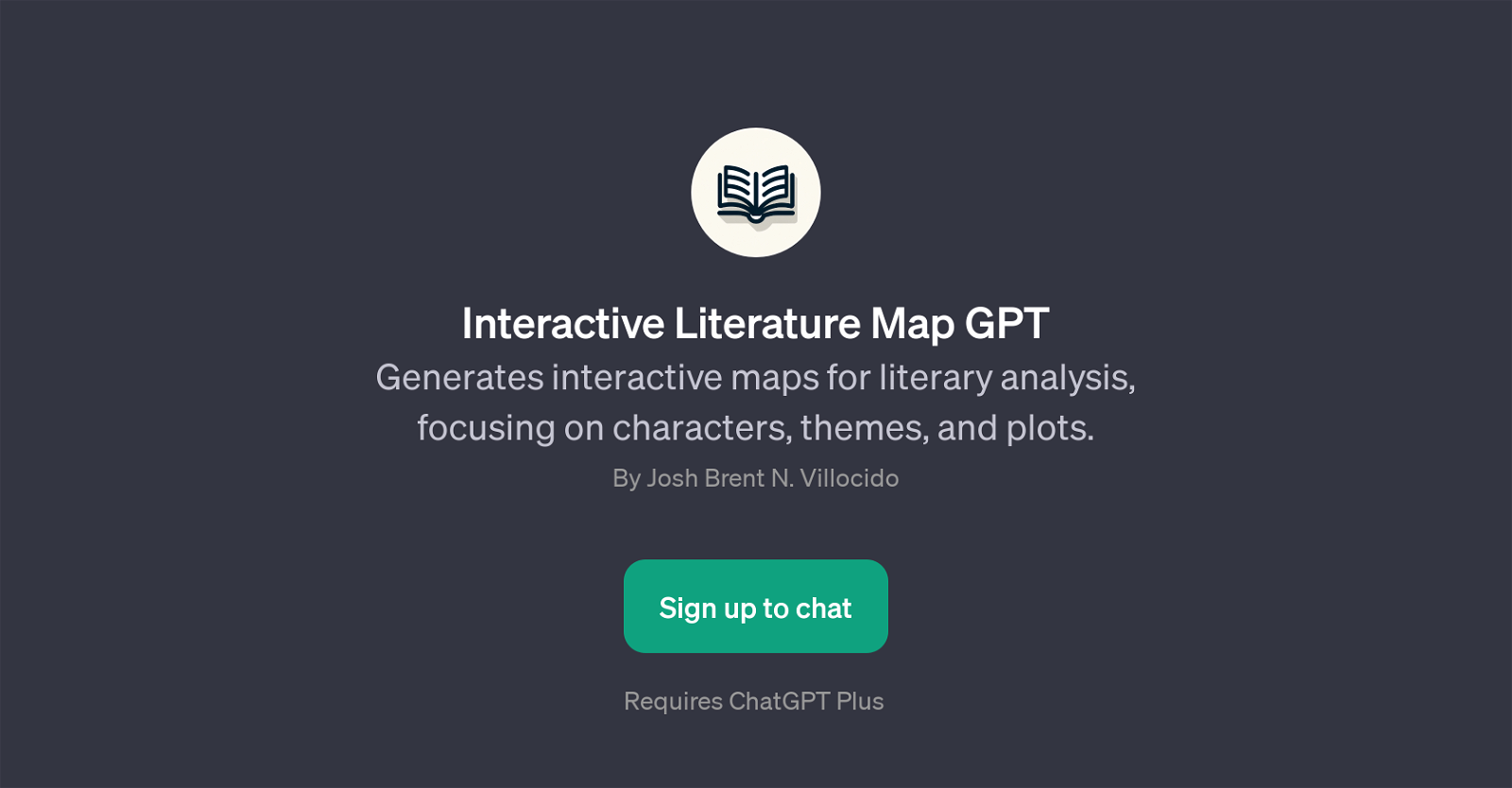 Interactive Literature Map GPT website