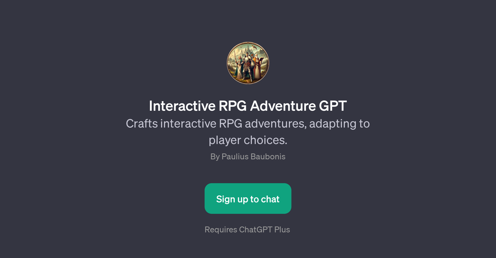Interactive RPG Adventure GPT website