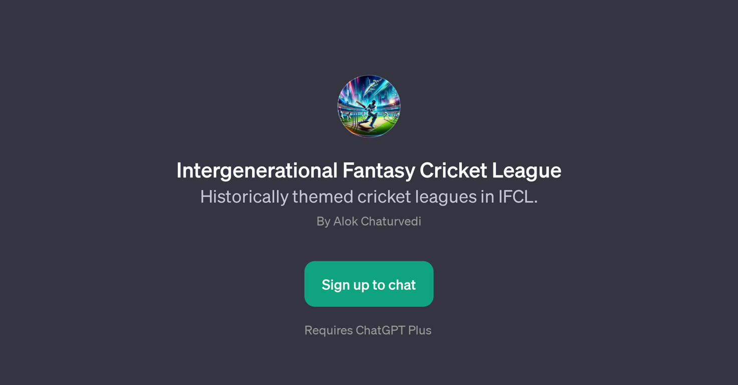 Intergenerational Fantasy Cricket League website