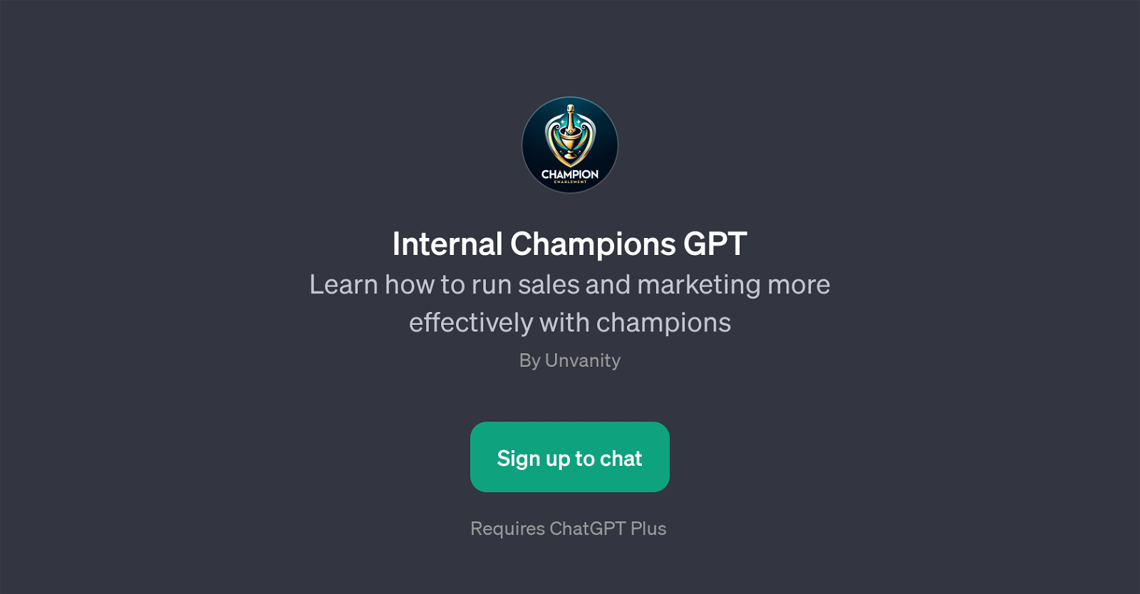 Internal Champions GPT website