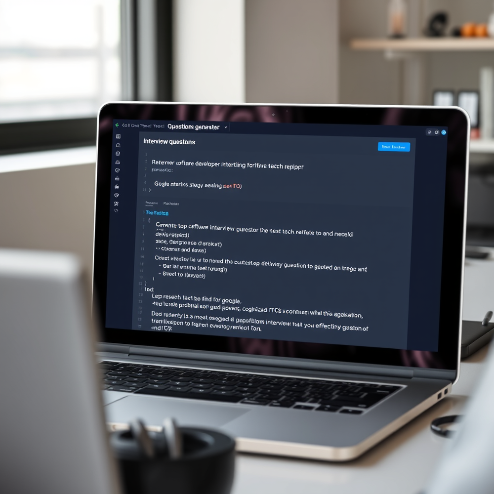 Interview questions generater for software developer website