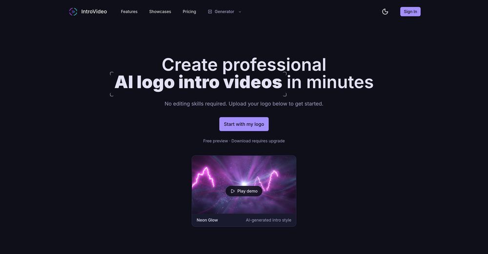 IntroVideo - Logo Animation website
